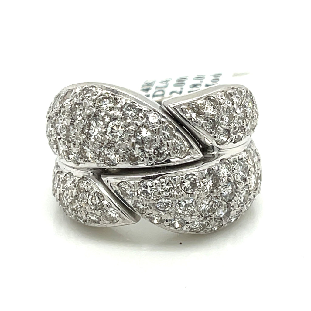 14K White Gold 2.00 CT Diamond Ladies Ring, 18gm, Size 8