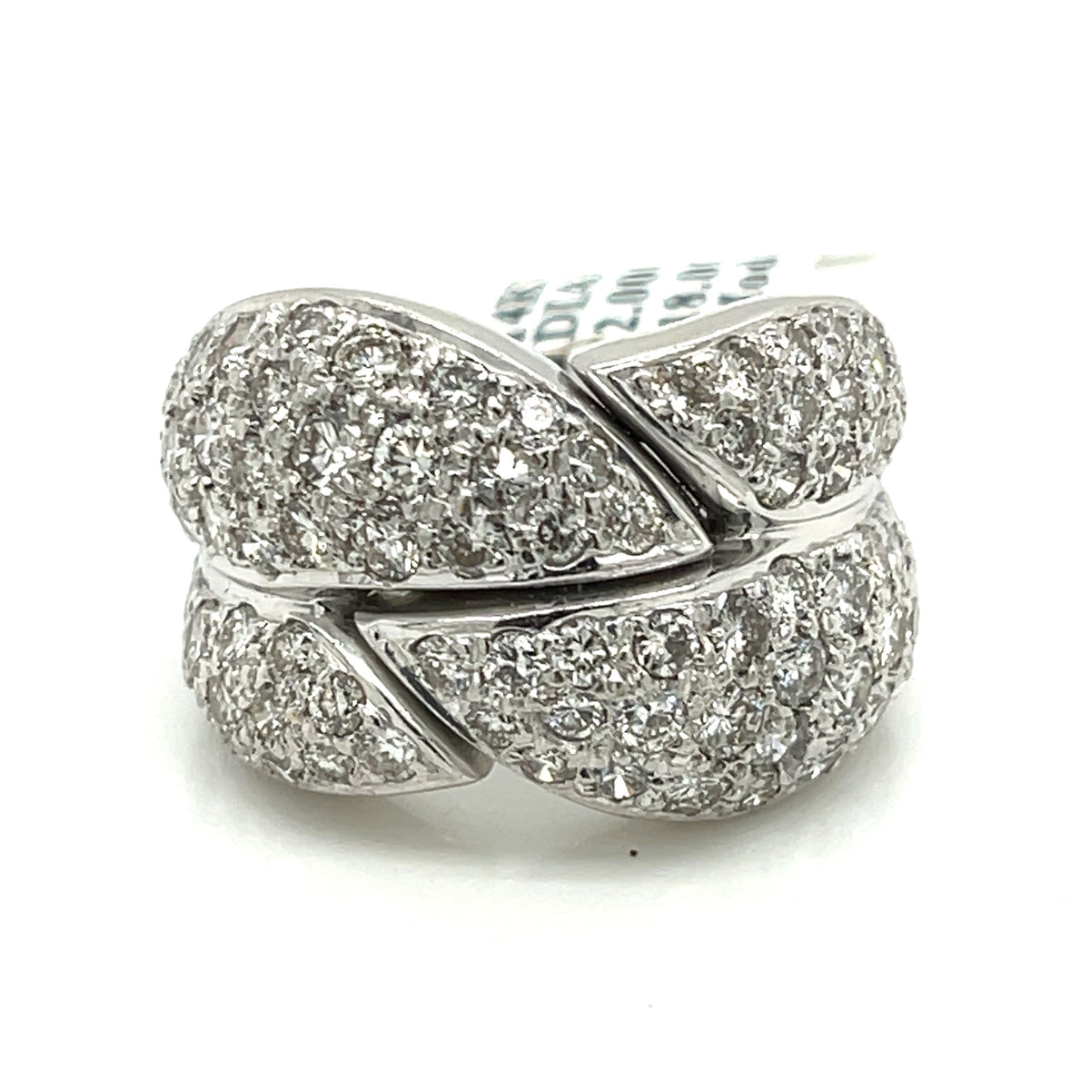 14K White Gold 2.00 CT Diamond Ladies Ring, 18gm, Size 8