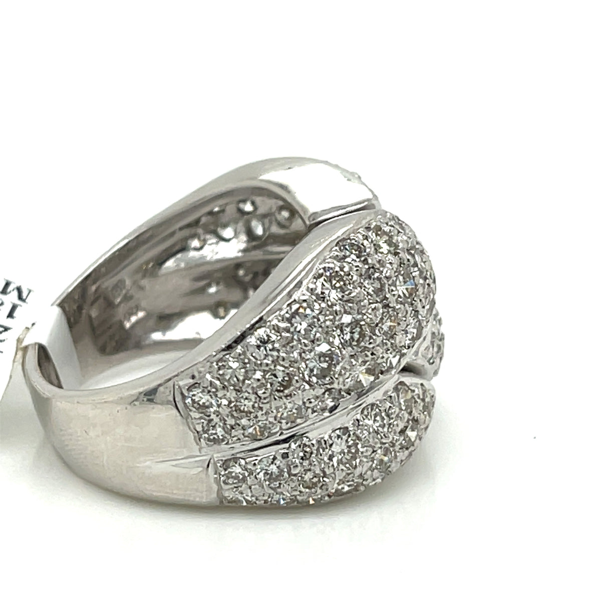 14K White Gold 2.00 CT Diamond Ladies Ring, 18gm, Size 8