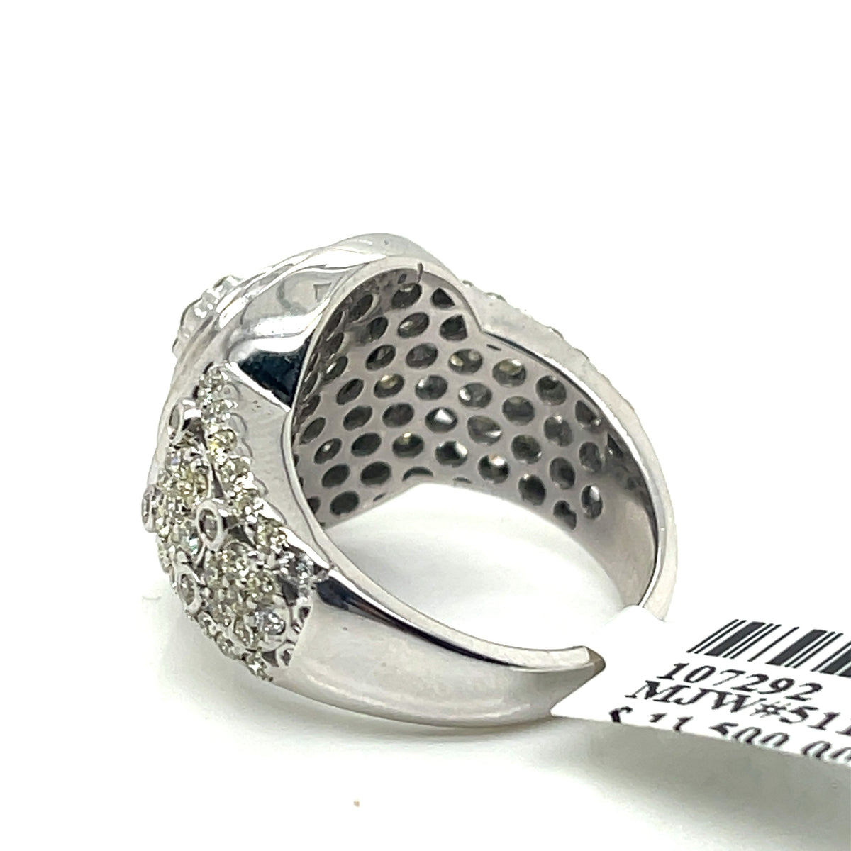 14k White Gold 2.00 CT Diamond Cluster Engagement Ring, 9g, Size 6.5