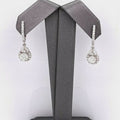 14k White Gold 2.50 CT Diamond Drop Earrings, 3.9gm