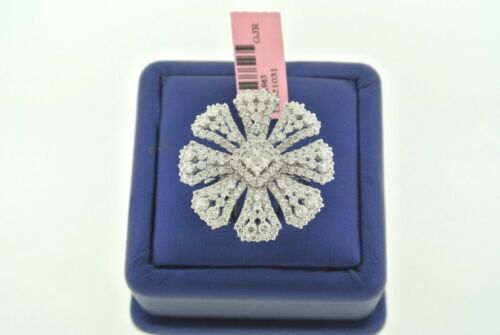 Cocktail Flower Design 18k White Gold 5.00 CT Diamond Ring, 14gm, Size 7