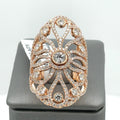 14k Rose Gold 3.00 CT Diamond Cocktail Ladies Ring, 9.8gm, Size 7