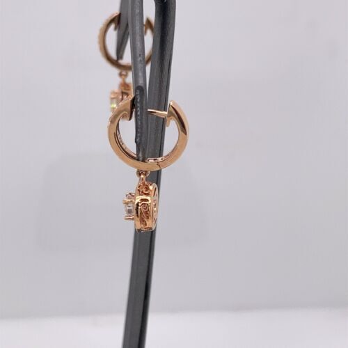 18k Rose Gold 2.00 CT Diamond Drop / Dangle Earrings, 2.8g