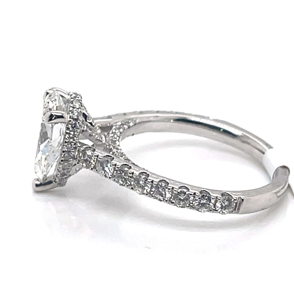 18K White Gold 1.50CT Pear Diamond Engagement ring, Size 6, 4.0g