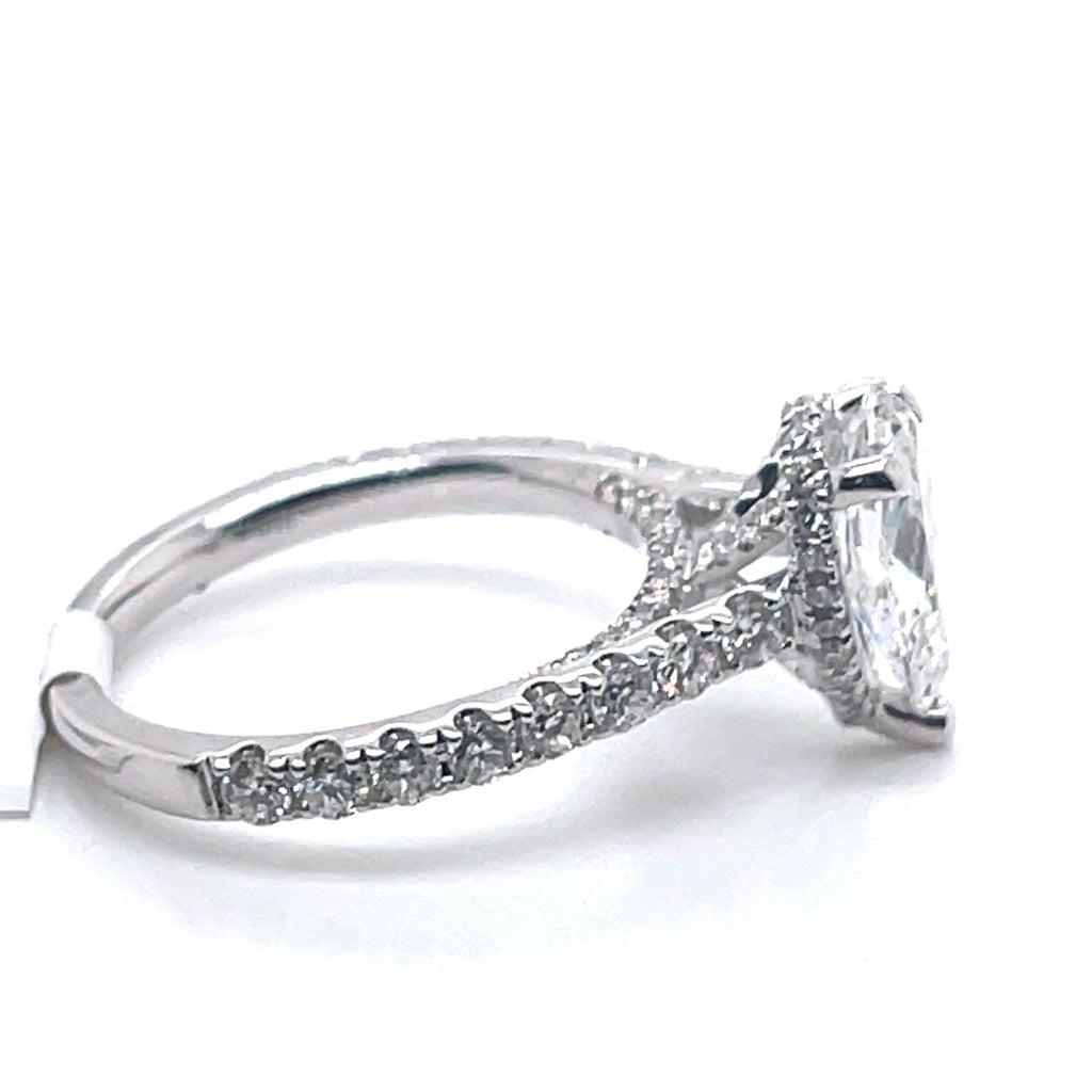 18K White Gold 1.50CT Pear Diamond Engagement ring, Size 6, 4.0g
