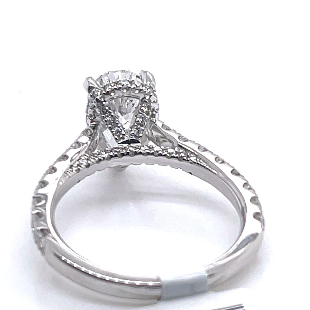18K White Gold 1.50CT Pear Diamond Engagement ring, Size 6, 4.0g