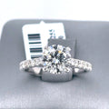 18k White Gold 2.35CT Round Cut Diamond Engagement Ring, Size 6, 3.0G