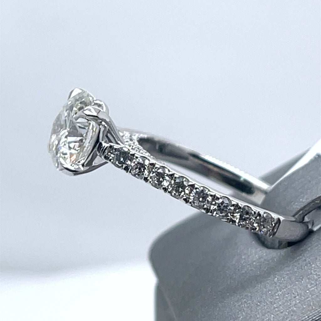 18k White Gold 2.35CT Round Cut Diamond Engagement Ring, Size 6, 3.0G