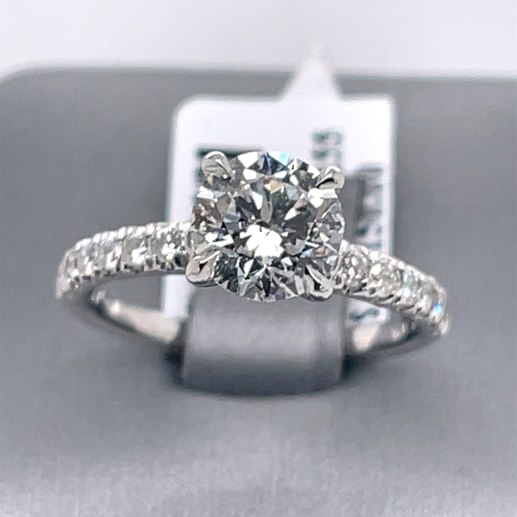 14K White Gold 2.75CT Round Cut Diamond Engagement Ring, Size 6.50, 3.1G