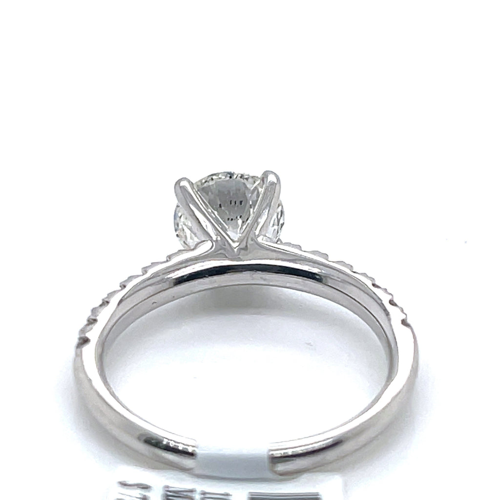 14K White Gold 2.75CT Round Cut Diamond Engagement Ring, Size 6.50, 3.1G