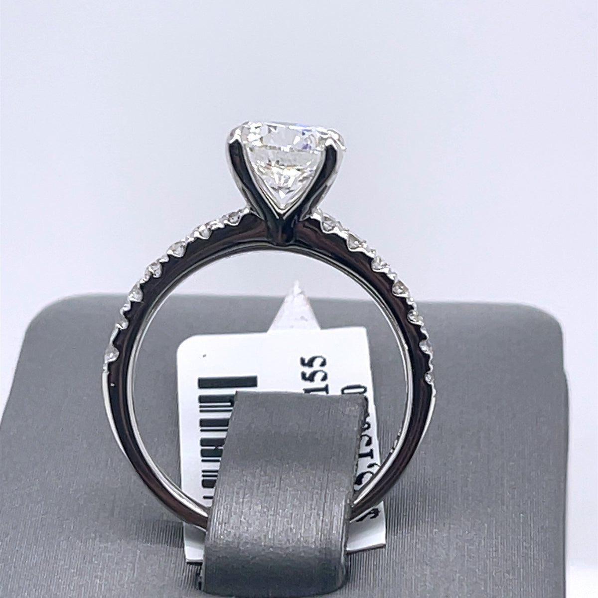 14K White Gold 2.75CT Round Cut Diamond Engagement Ring, Size 6.50, 3.1G