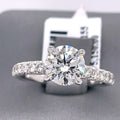 14K White Gold 2.75CT Round Cut Diamond Engagement Ring, Size 6.50, 3.1G