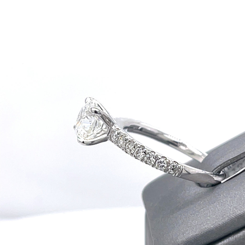 14K White Gold 2.75CT Round Cut Diamond Engagement Ring, Size 6.50, 3.1G