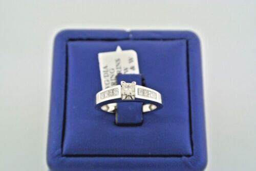 14k White Gold 0.75 CT Princess Cut Diamond Engagement Ring 4.2gm Size 7