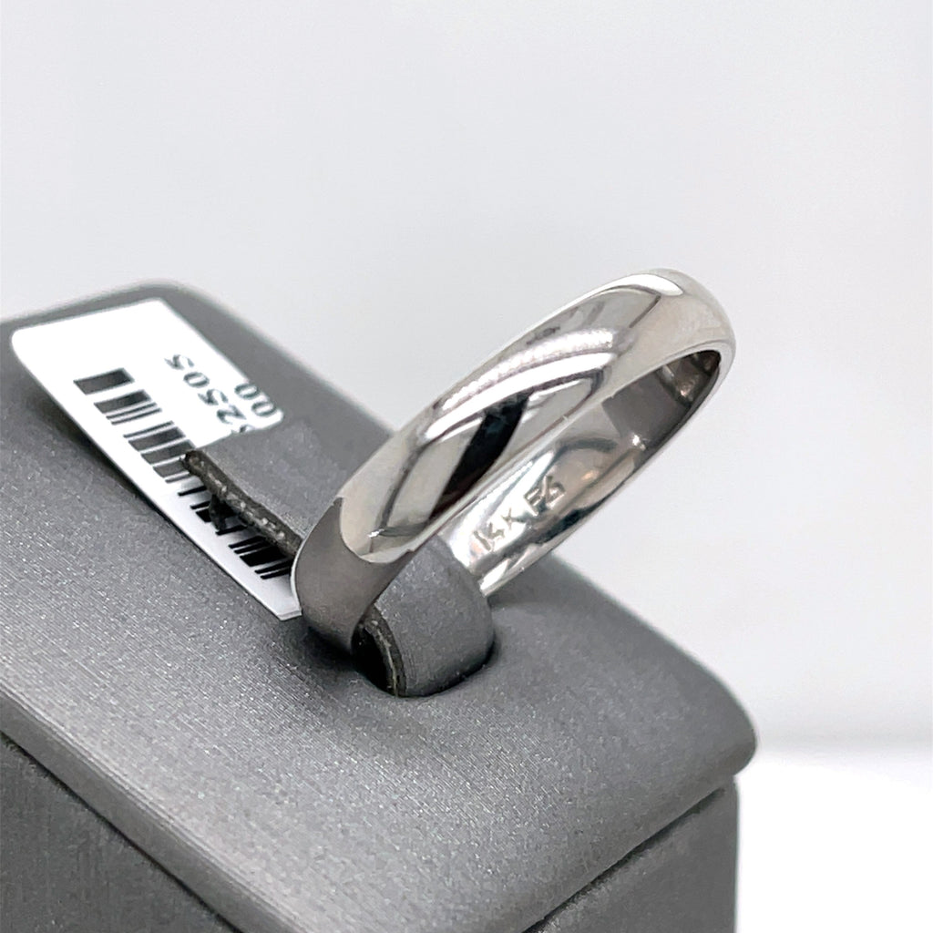 14k White Gold Men's Wedding Band, 4.9gm, Size 10