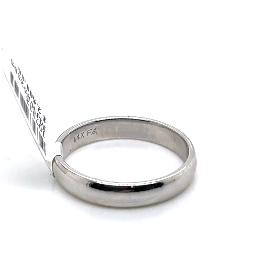 14k White Gold Men's Wedding Band, 4.9gm, Size 10