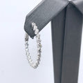 14k White Gold 1.85 CT Diamond Inside Out Hoop Earrings, 6.0g