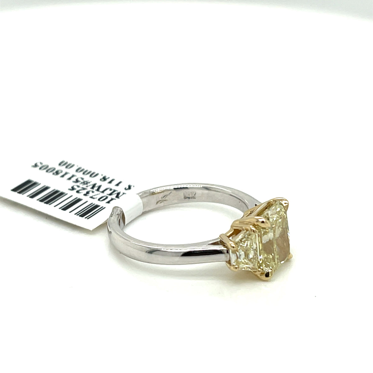 14k two Tone Gold 2.85Ct Radiant Cut Diamond Engagement Ring, Size 6, 4g