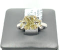 14k two Tone Gold 2.85Ct Radiant Cut Diamond Engagement Ring, Size 6, 4g