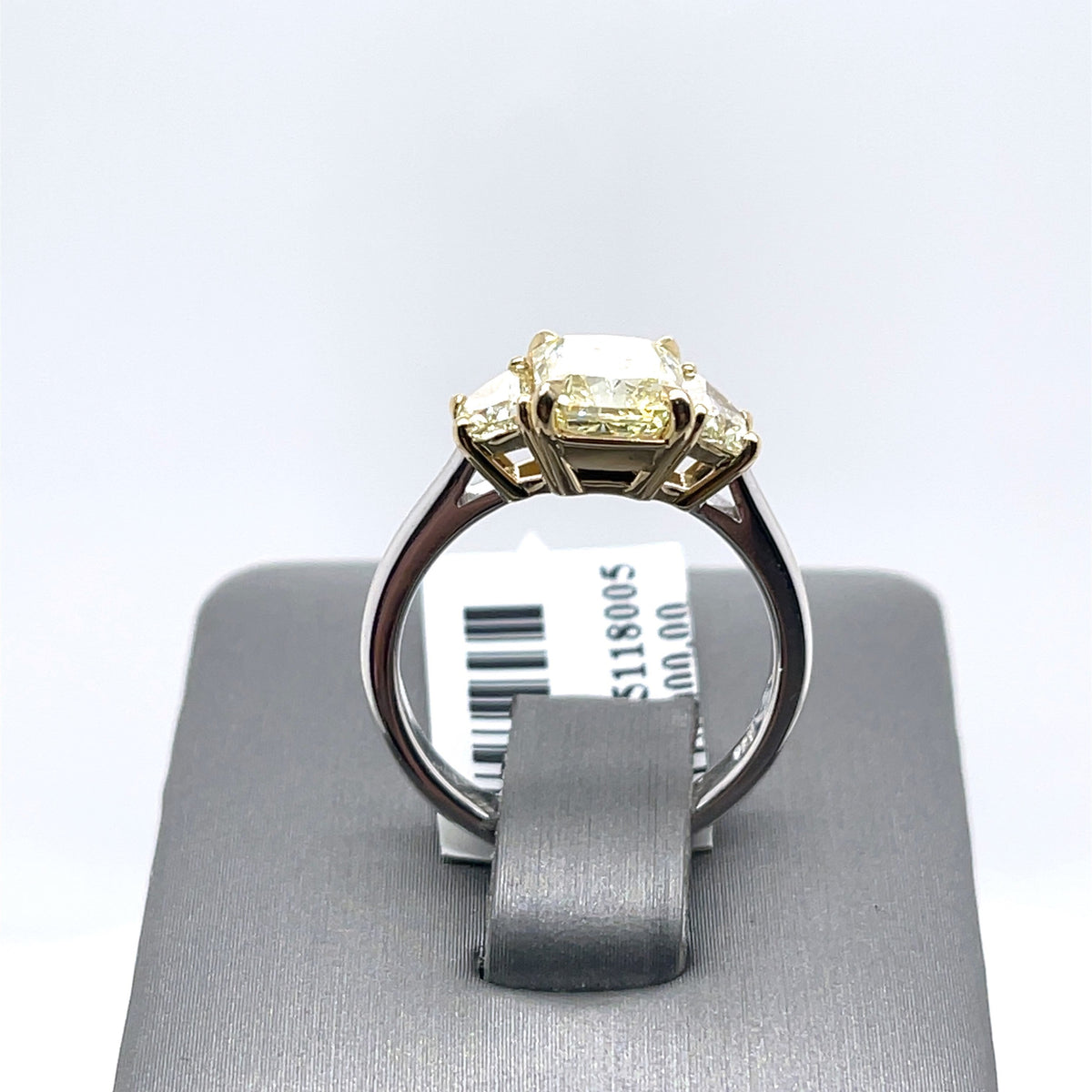 14k two Tone Gold 2.85Ct Radiant Cut Diamond Engagement Ring, Size 6, 4g