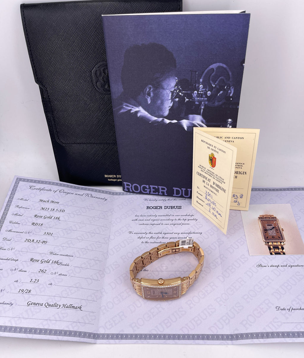 Roger Dubuis Much More Small Size Rose Gold on Bracelet w/ Diamonds
