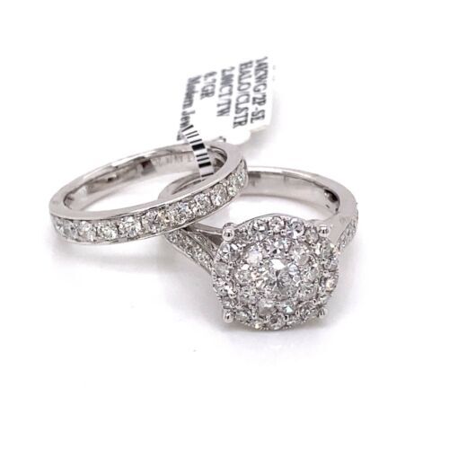 14k White Gold 2.00 CT Diamond Wedding & Engagement Ring Set, 8.7g