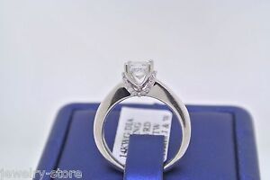 14k White Gold 1.00CT Princess Cut Diamond Engagement Ring, Size 7