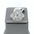 14k White Gold 3.50 CT Diamond Cluster Engagement Ring, 8.2g, Size 7