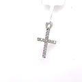 14k White Gold 0.35 CT Diamond Cross Pendant, 1.2gm
