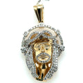 14k Yellow Gold 8.50 CT Diamond Jesus Head Pendant, 27.6gm