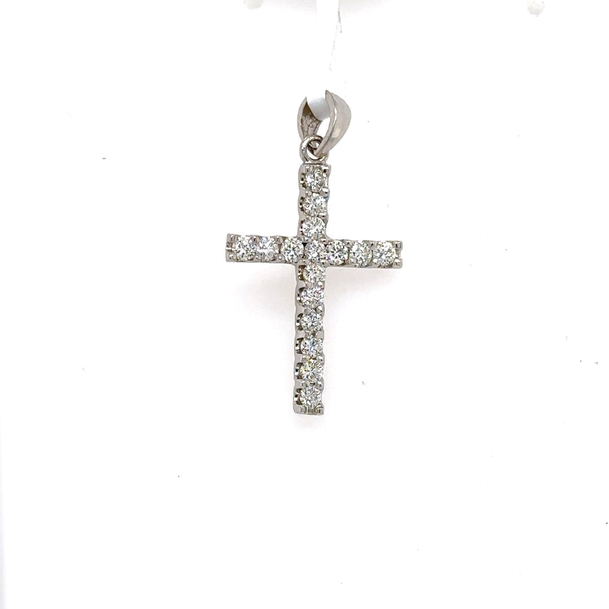 14k White Gold 0.75 CT Diamond Cross Pendant, 2.0g, S107349