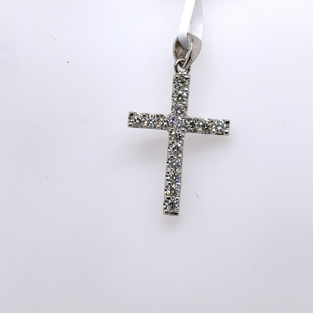 14k White Gold 0.75 CT Diamond Cross Pendant, 2.0g, S107349