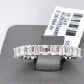 14K White Gold 3.50CT Emerald Diamond Eternity Band, 3gm, Size 8