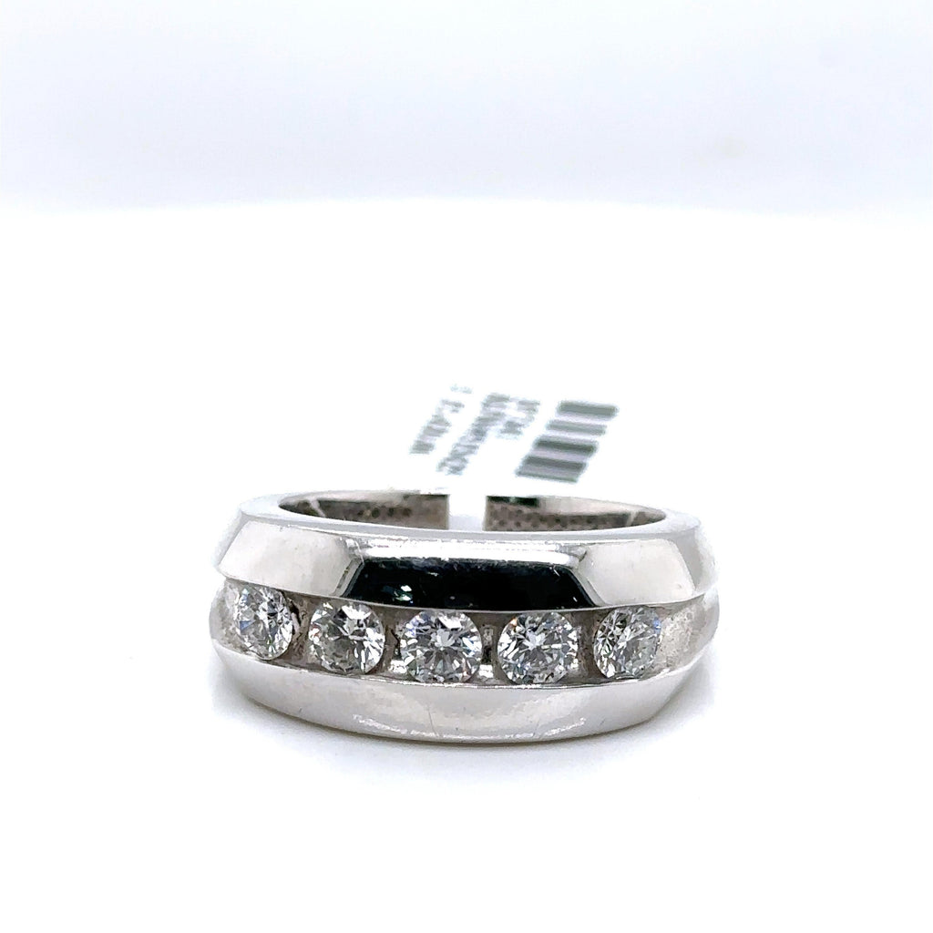 14k White Gold 1.50 CT Diamond Men's Wedding Band, 11.9g, Size 10