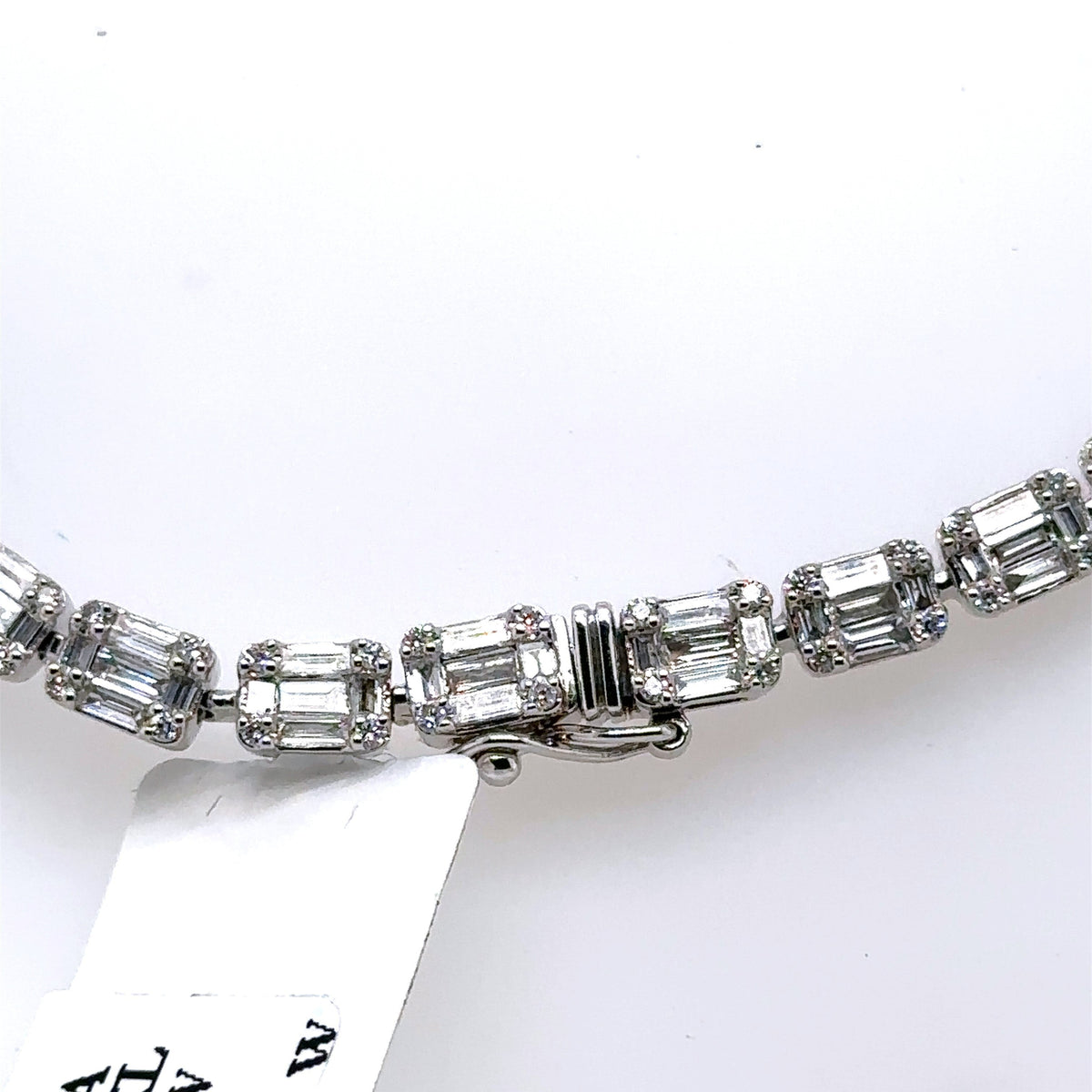 14k White Gold 11.50Ct Baguette Diamond Tennis Necklace, 43.1g, 18", S107230