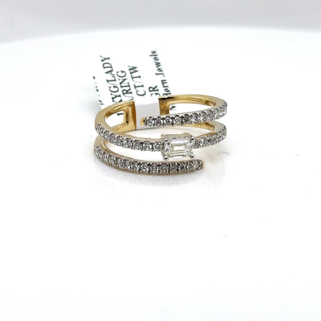 14k Yellow Gold 1.25 CT Diamond Ladies Band, 3.9g, Size
