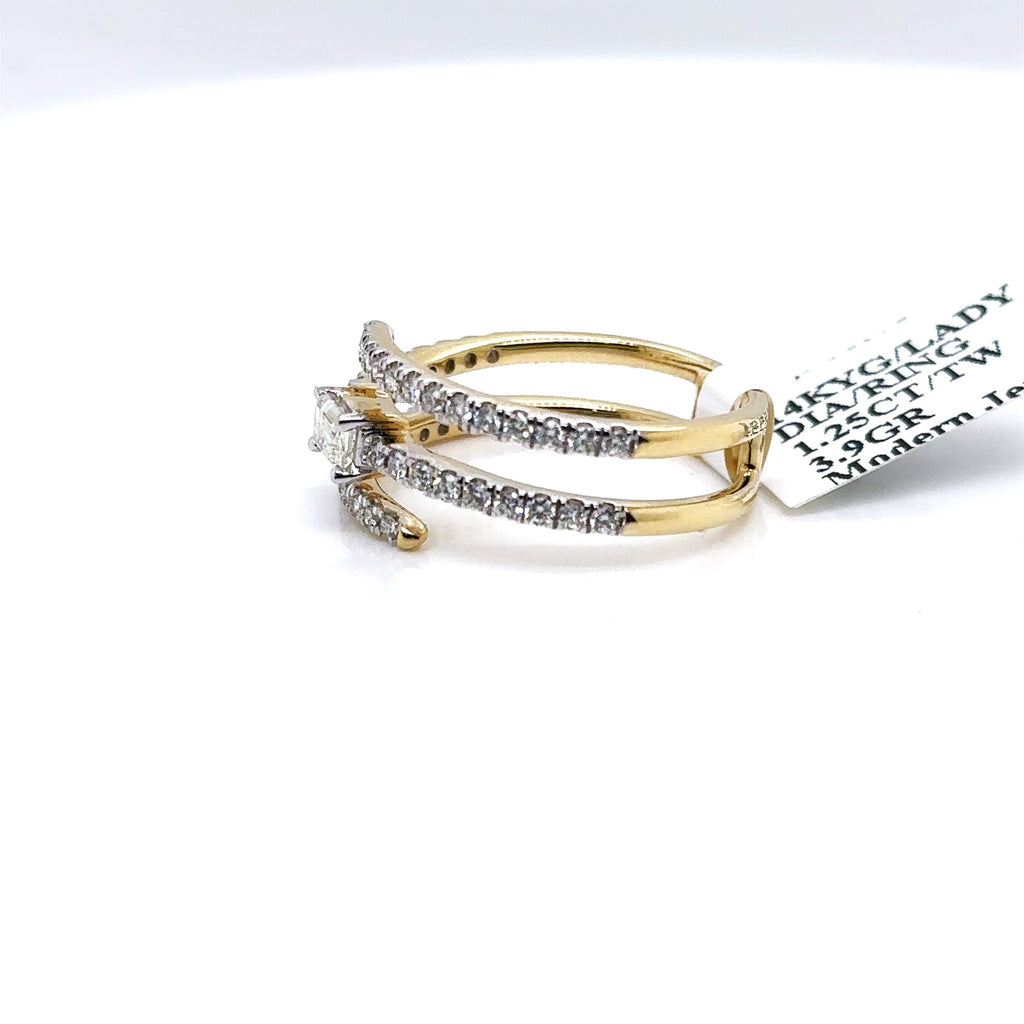 14k Yellow Gold 1.25 CT Diamond Ladies Band, 3.9g, Size