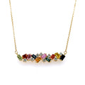 Movado 14k Yellow Gold 2.00CT Diamond & Sapphire Bar Necklace, 4.2g