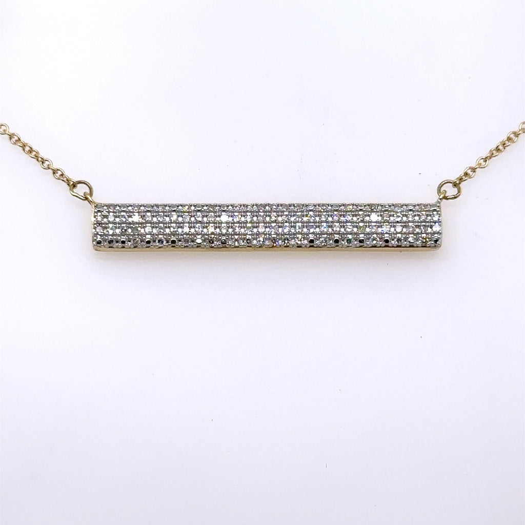 10k Yellow Gold 0.50CT Diamond Bar Necklace, 2.5g, S15804