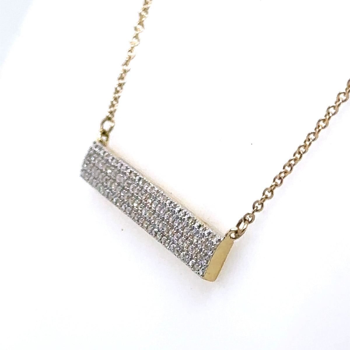 10k Yellow Gold 0.50CT Diamond Bar Necklace, 2.5g, S15804