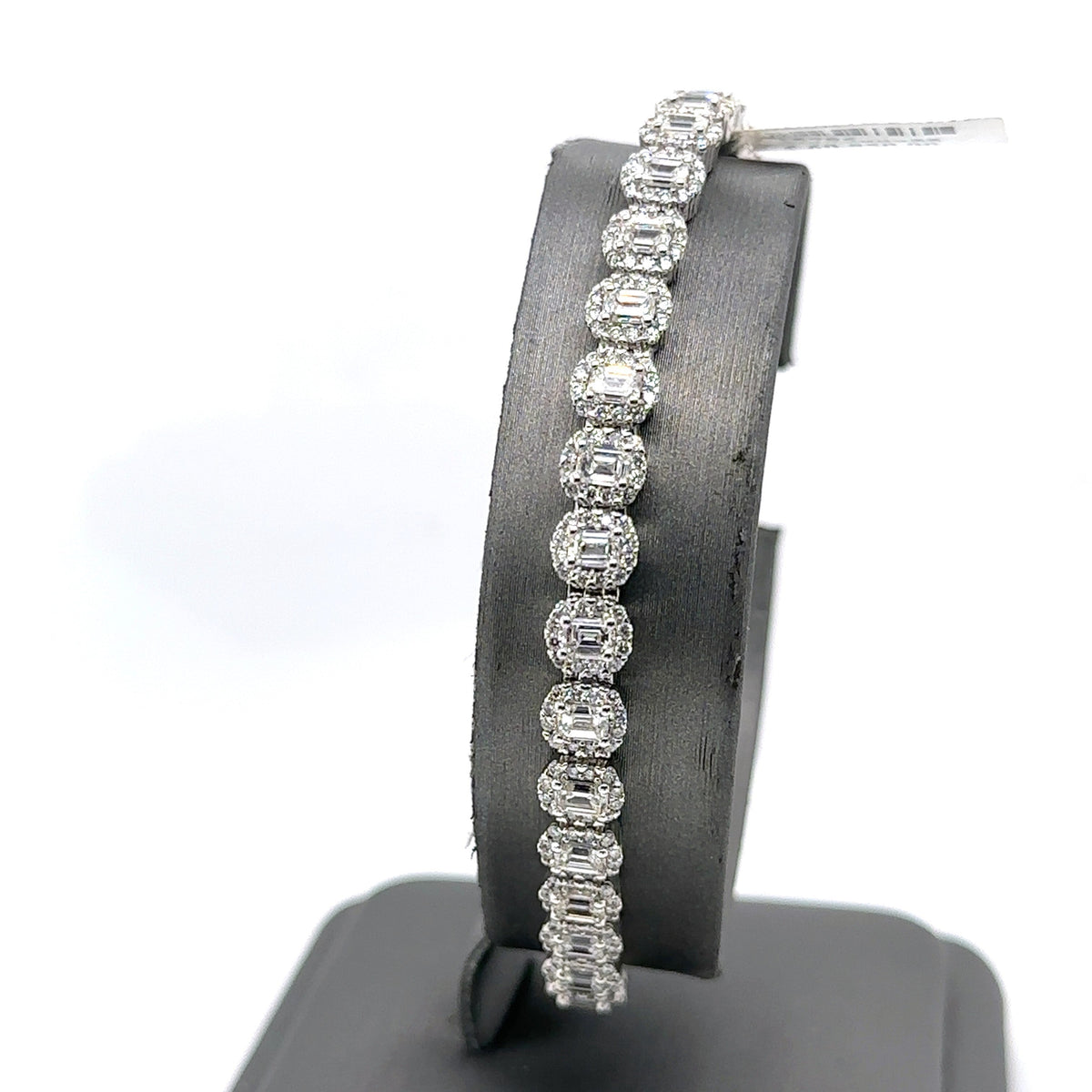 14k White Gold 9.00CT Diamond Tennis Ladies Bracelet, 17.2g, 7"