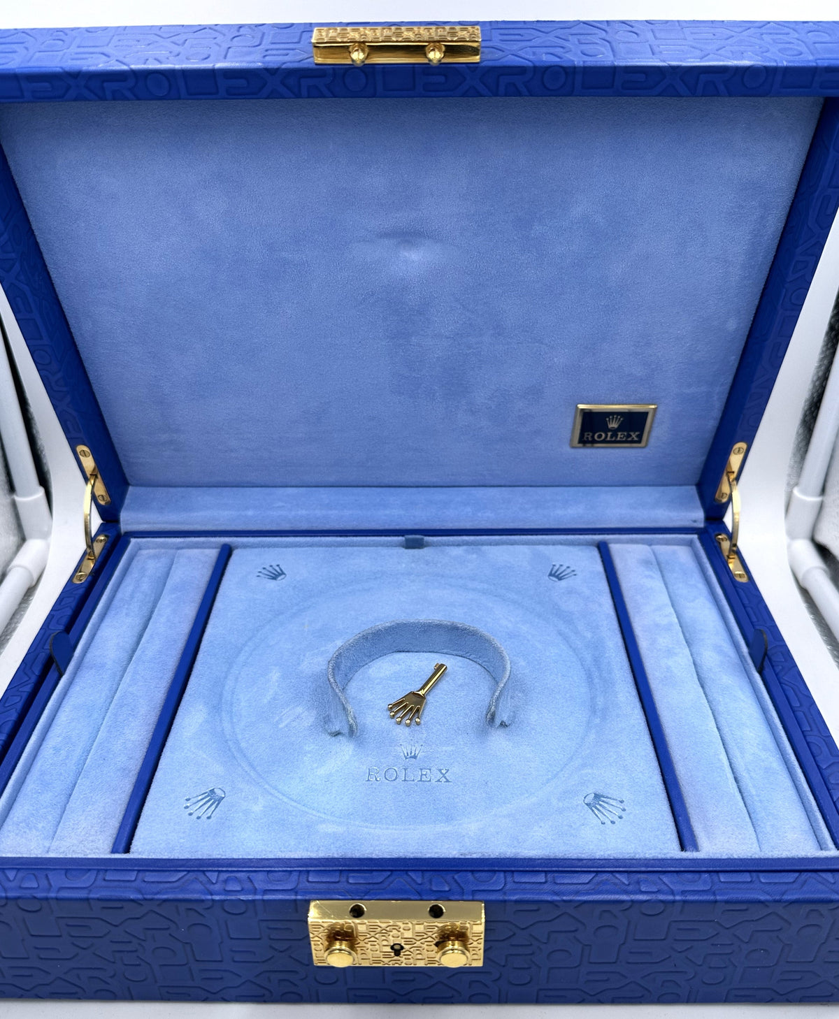 Genuine Vintage Rolex Crown Collection Watch Jewelry Box Case w/Key #51.00.01