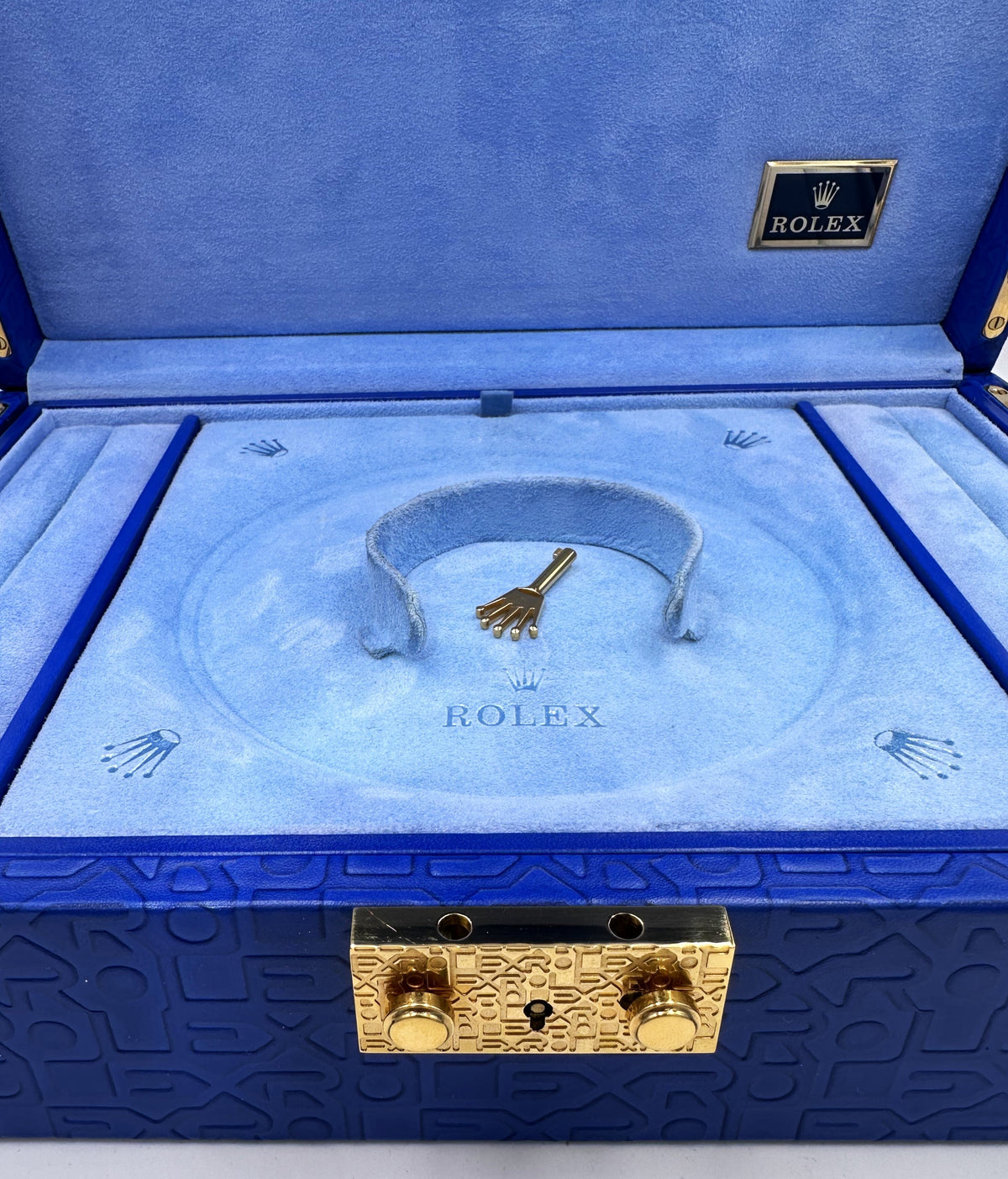 Genuine Vintage Rolex Crown Collection Watch Jewelry Box Case w/Key #51.00.01