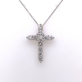 14k White Gold 2.50 CT Diamond Cross Pendant, 7.7g