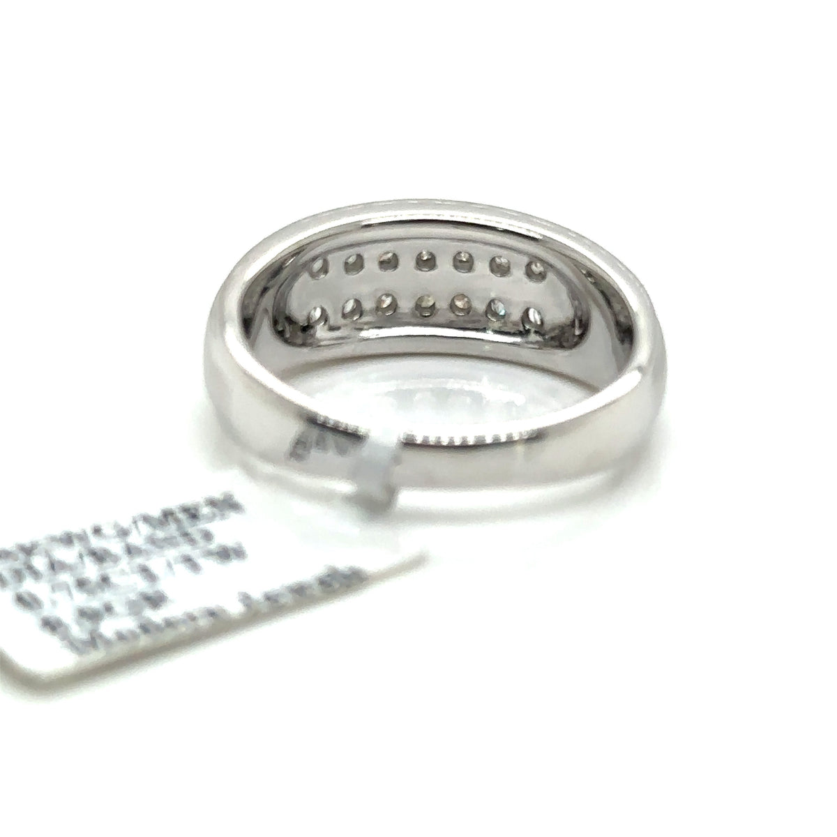 14k White Gold 0.75CT Diamond Men's Wedding Band, 8.9g, Size 10