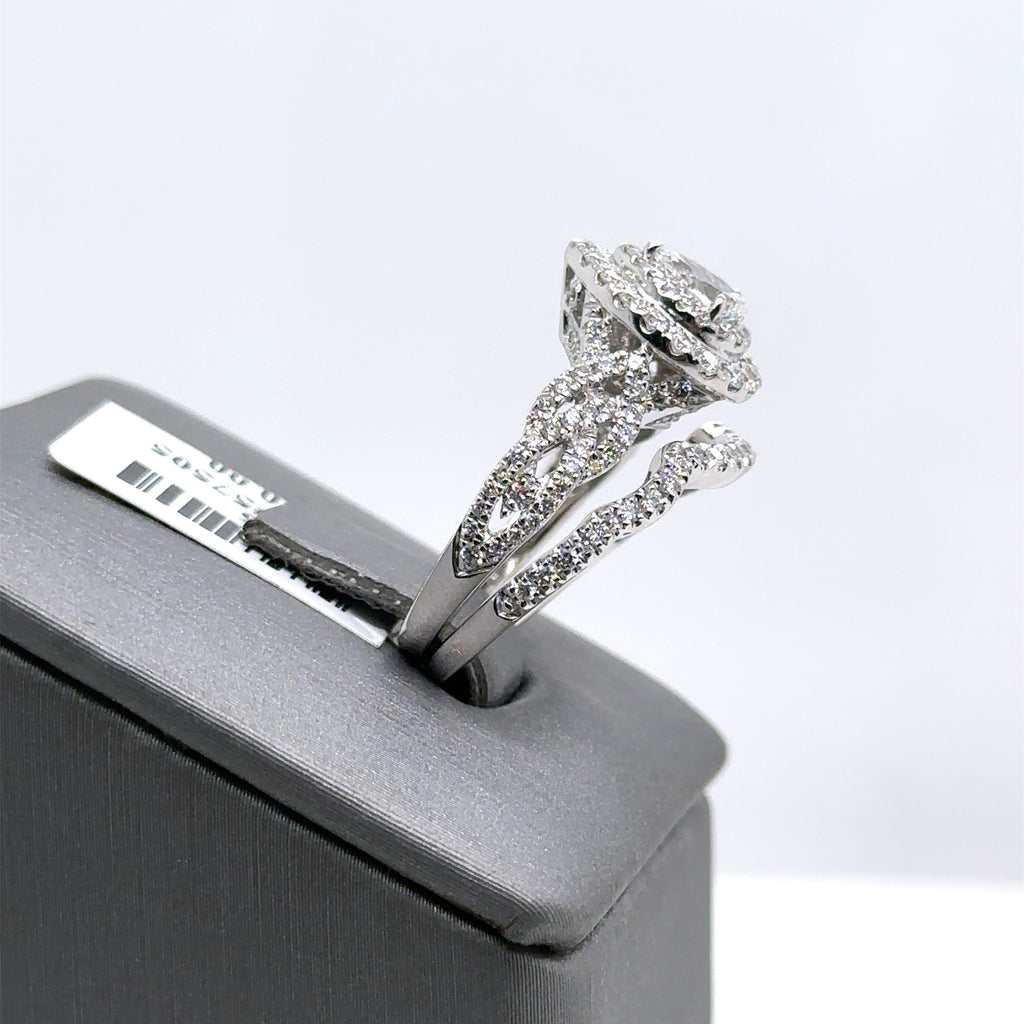 14k White Gold 1.50CT Neil Lane Diamond Cluster Ring Set, 6.3g, Size 5, S107366