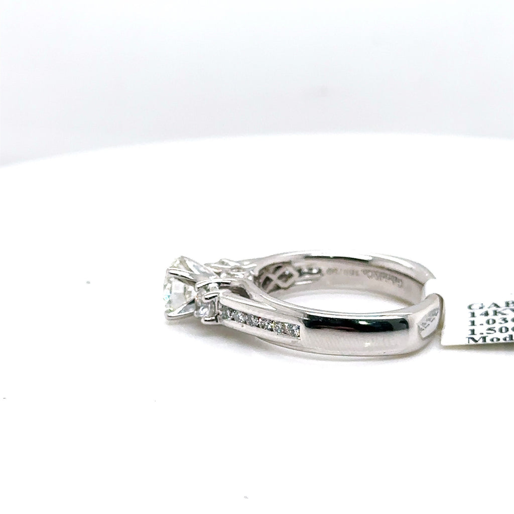 Gabriel & Co. 14k White Gold 1.50 CT Diamond Engagement Ring, Size 7