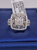 14k White Gold 1.25 CT Diamond Fancy Cluster Ring, 5g, Size 7,