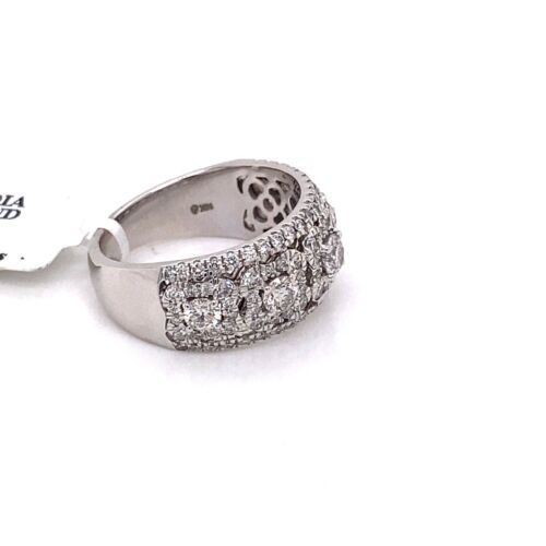 14k White Gold 1.50 CT Diamond Ladies Ring, 7g, Size 7.25